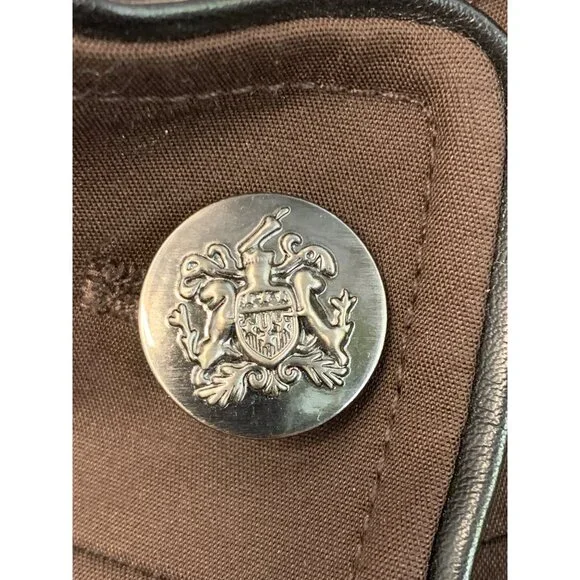 White House Black Market Women's Brown Long Coat XL EUC Button Lined 7246 - Picture 12 of 12